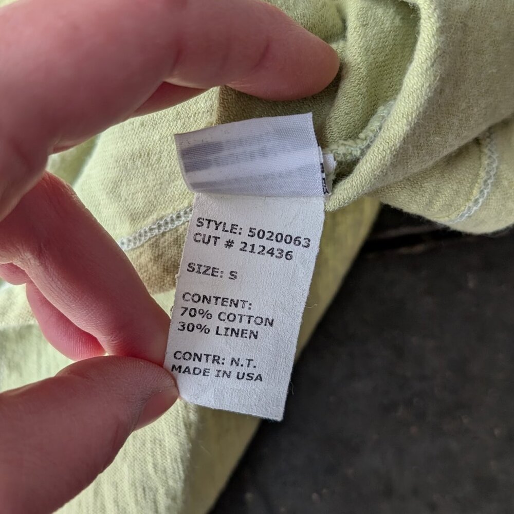 Vintage Cut Loose Pastel Green Linen Blend Sleeveless Mini Dress small - Picture 7 of 8